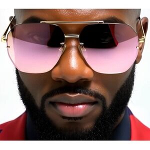 Men Sunglasses Pink Mirrored Lens Fashion Aviator Outdoor Beach Lentes Gafas New